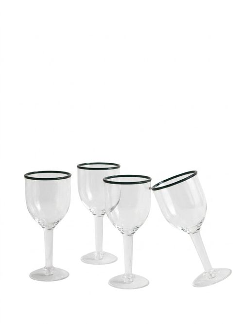Set of 4 Contrast Rim Picnic Wine Glasses
