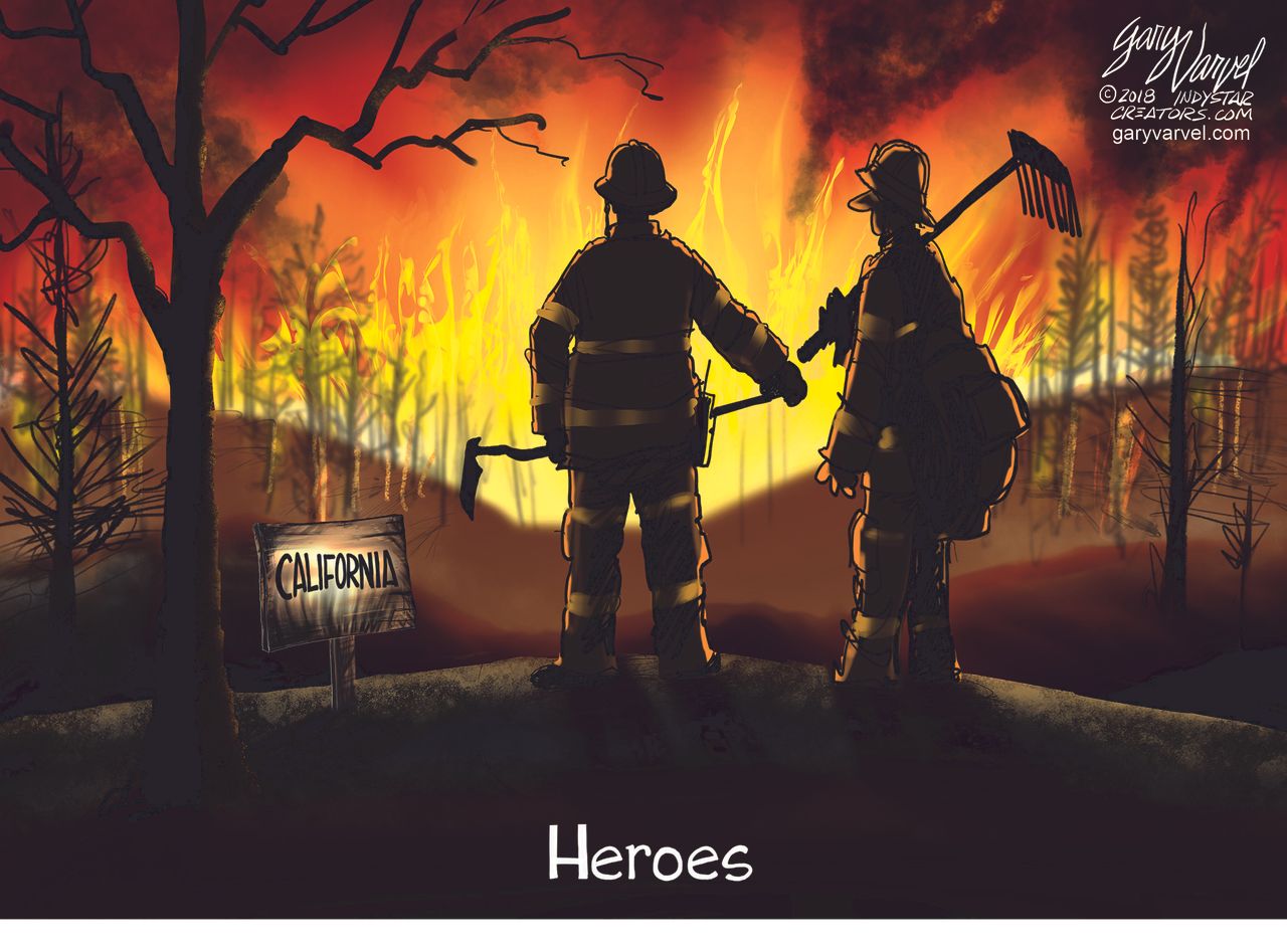 U.S. California fire firefighters heroes