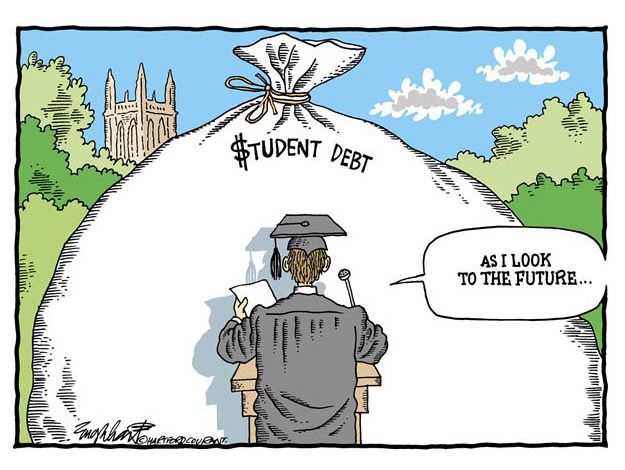 Editorial cartoon student debt