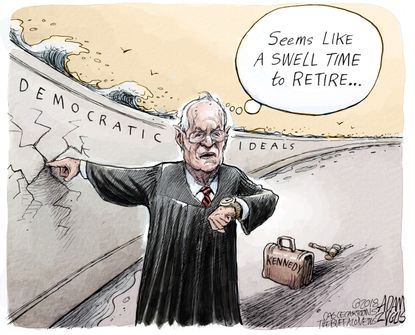 Political Cartoon U.S. Anthony Kennedy retirement SCOTUS
