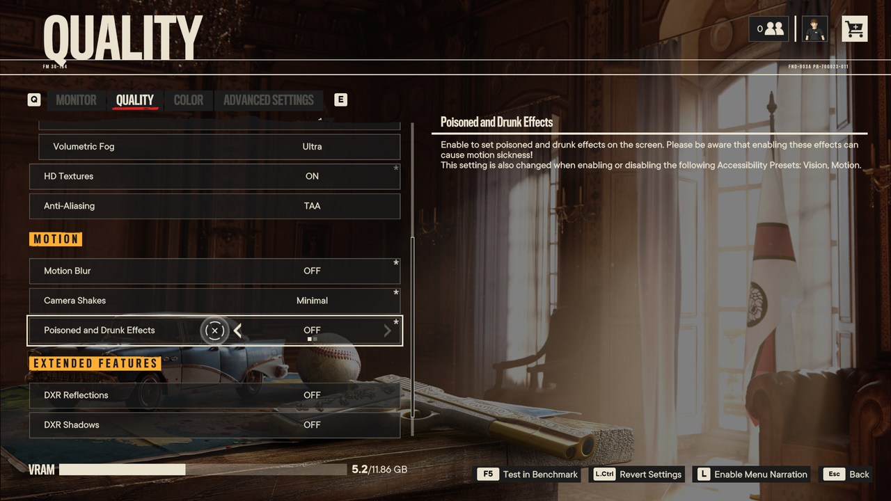 Far Cry 6 settings menu screenshots