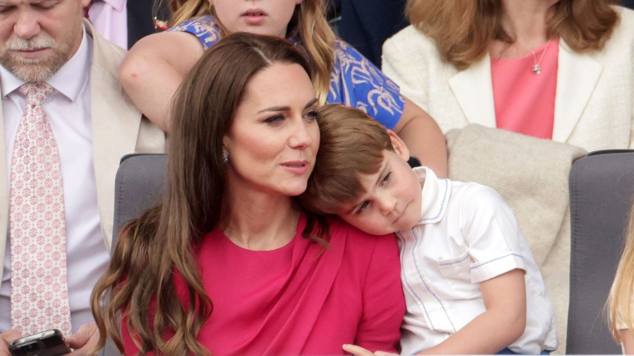 Kate, Princess of Wales and Prince Louis watch the Platinum Pageant for Queen Elizabeth II&#039;s Platinum Jubilee