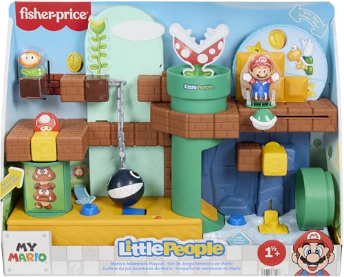 Fisher-Price Little People Toddler Toy My Mario Adventure Playset With Music Sounds &amp;amp; Figures, Preschool Kids Ages 18+ Months