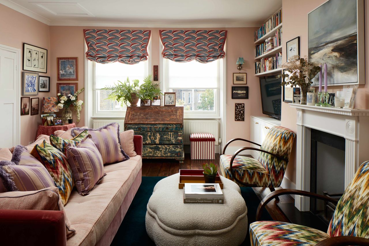 Small two bedroom London apartment with colorful vintage decor