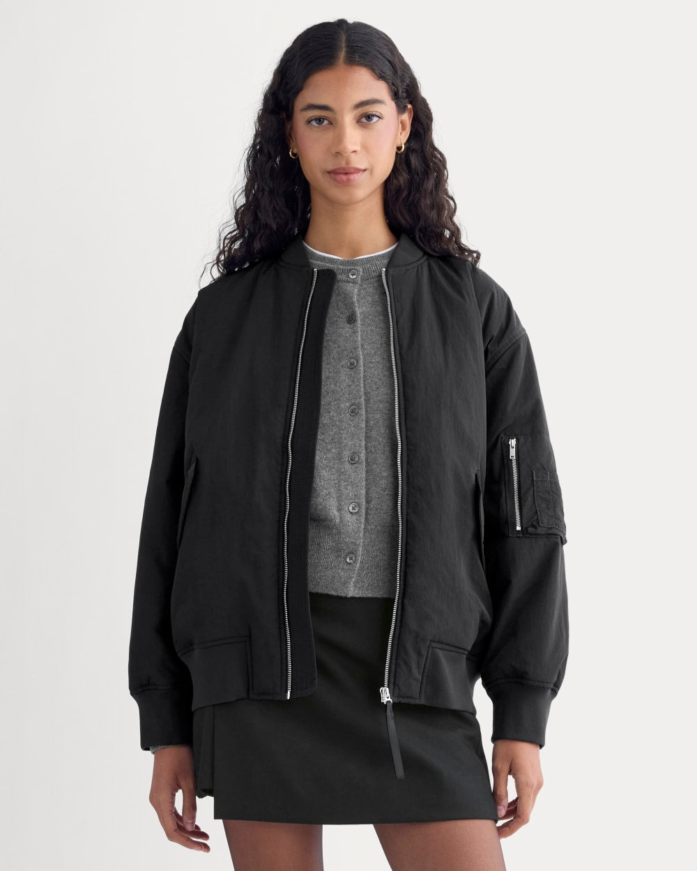 Renew Oversized Puffer Bomber | Black - Xxs