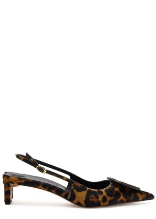 Les Slingbacks Duelo Leopard Calf Hair Pumps