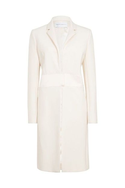 Amanda Wakeley Cream Sculpted Tailoring Crombie Coat