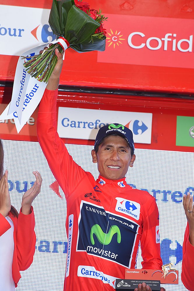 Nairo Quintana (Movistar) continues in the overall lead at the Vuelta a Espana