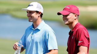 JM Butler of the Auburn Tigers and Luke Clanton of the Florida State Seminoles during the NCAA Division I Golf Championship