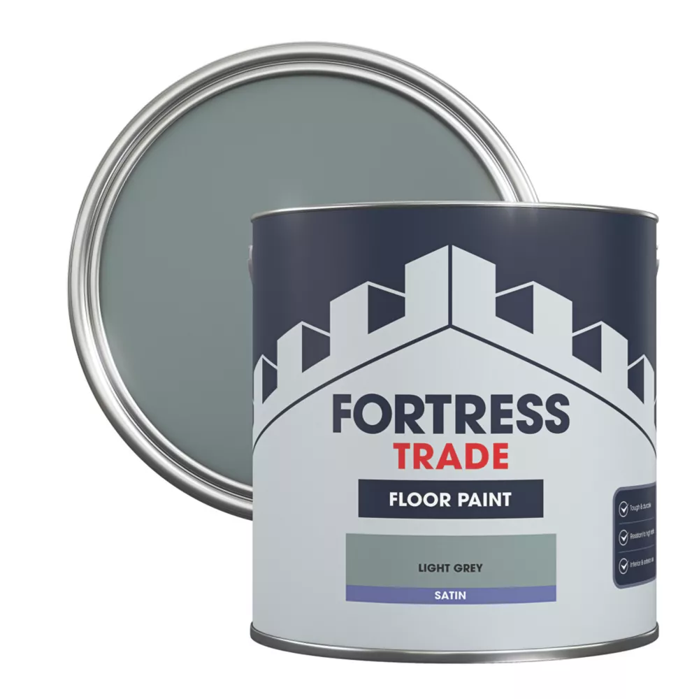 Fortress Trade 2.5ltr Light Grey Satin Floor Paint