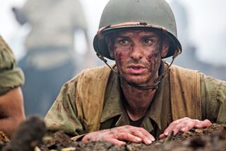 Andrew Garfield as Desmond Doss in Hacksaw Ridge