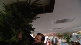 The Office Michael pushes Christmas tree
