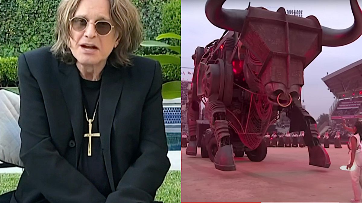 Ozzy Osbourne and Ozzy the bull