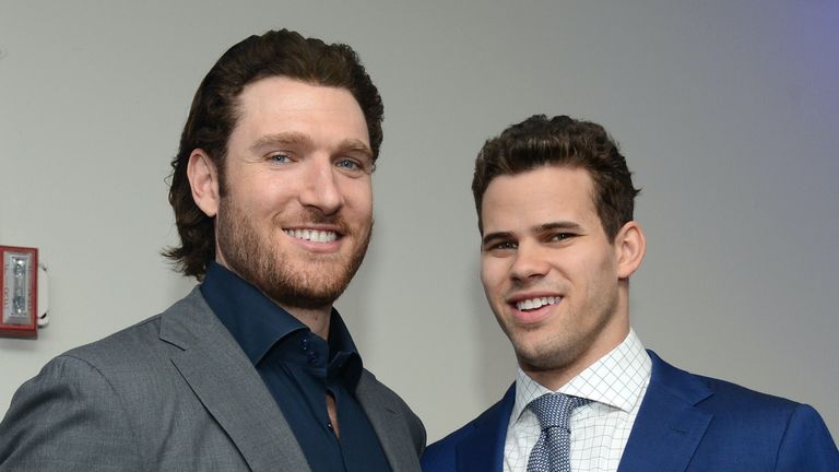Pro basketball players Peter Cornell and Kris Humphries attend the 28th Anniversary Sports Spectacular Gala at the Hyatt Regency Century Plaza on May 19, 2013 in Century City, California. 