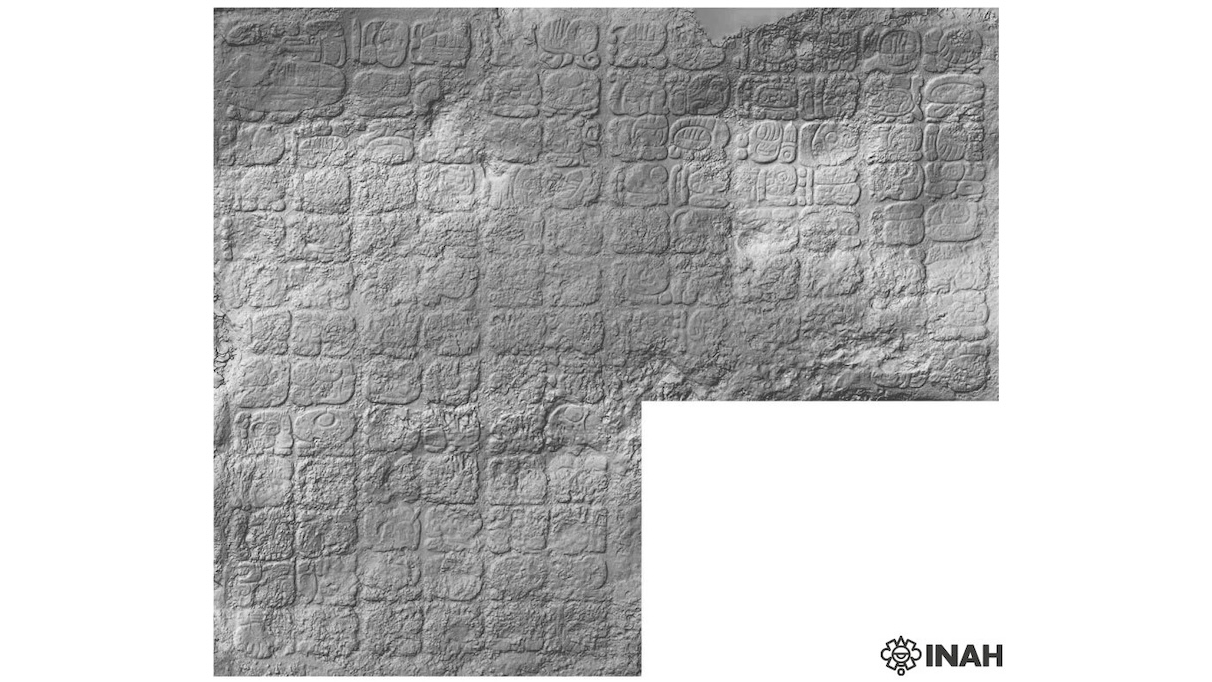 photo model of the Foundation Rock at Coba, Mexico