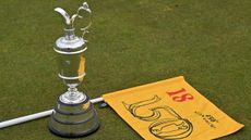 Claret Jug and 150th Open flag pictured