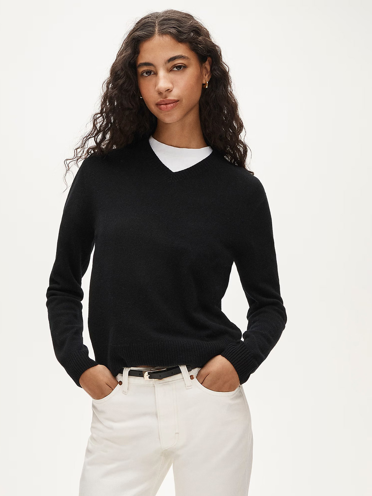 Cashmere High V-Neck Sweater