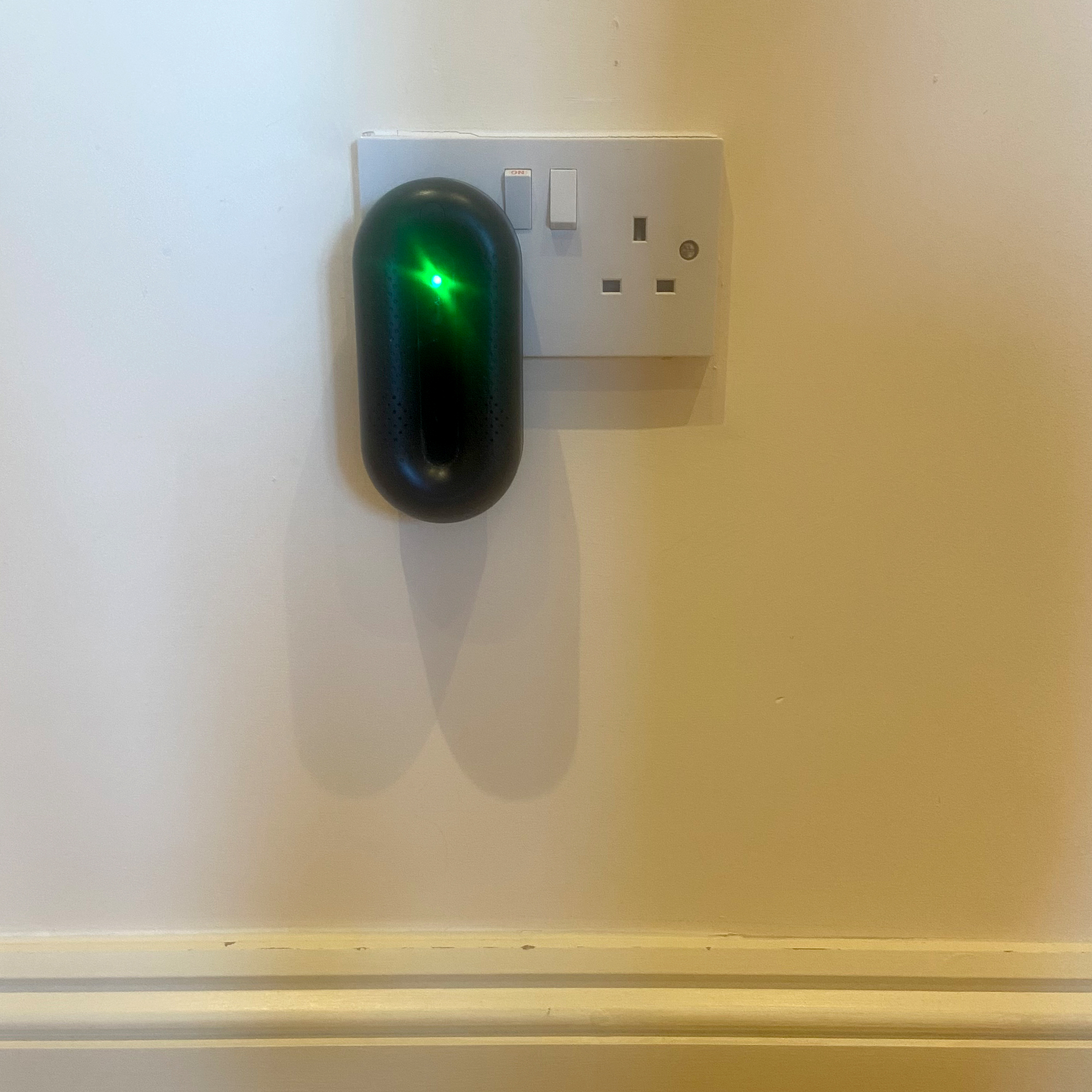 A plug-in ultrasonic mouse repeller