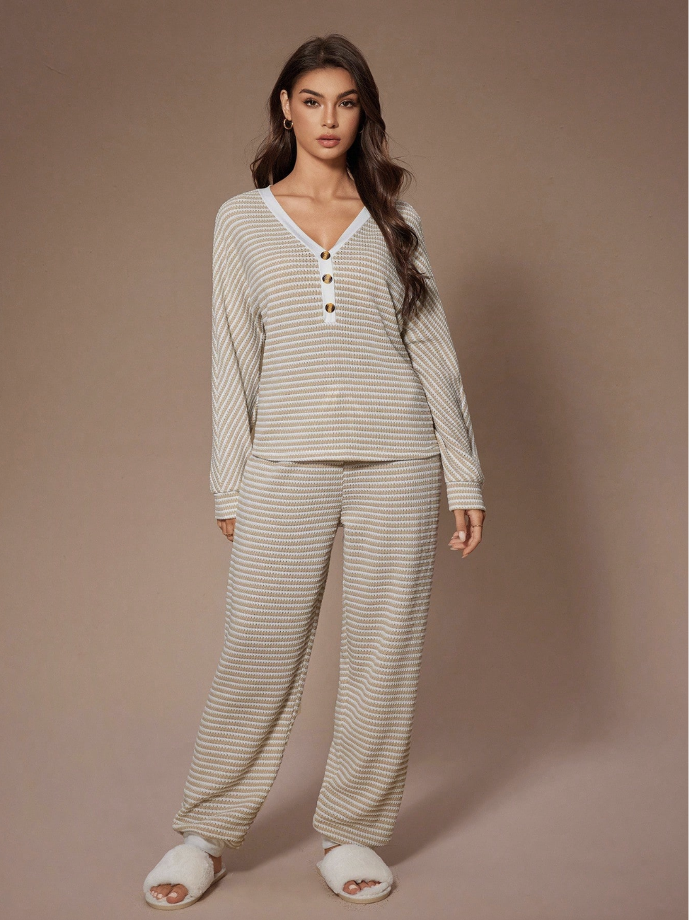 Lazeform, Knitted Striped Long Sleeve Top and Pants Set (Was $29)