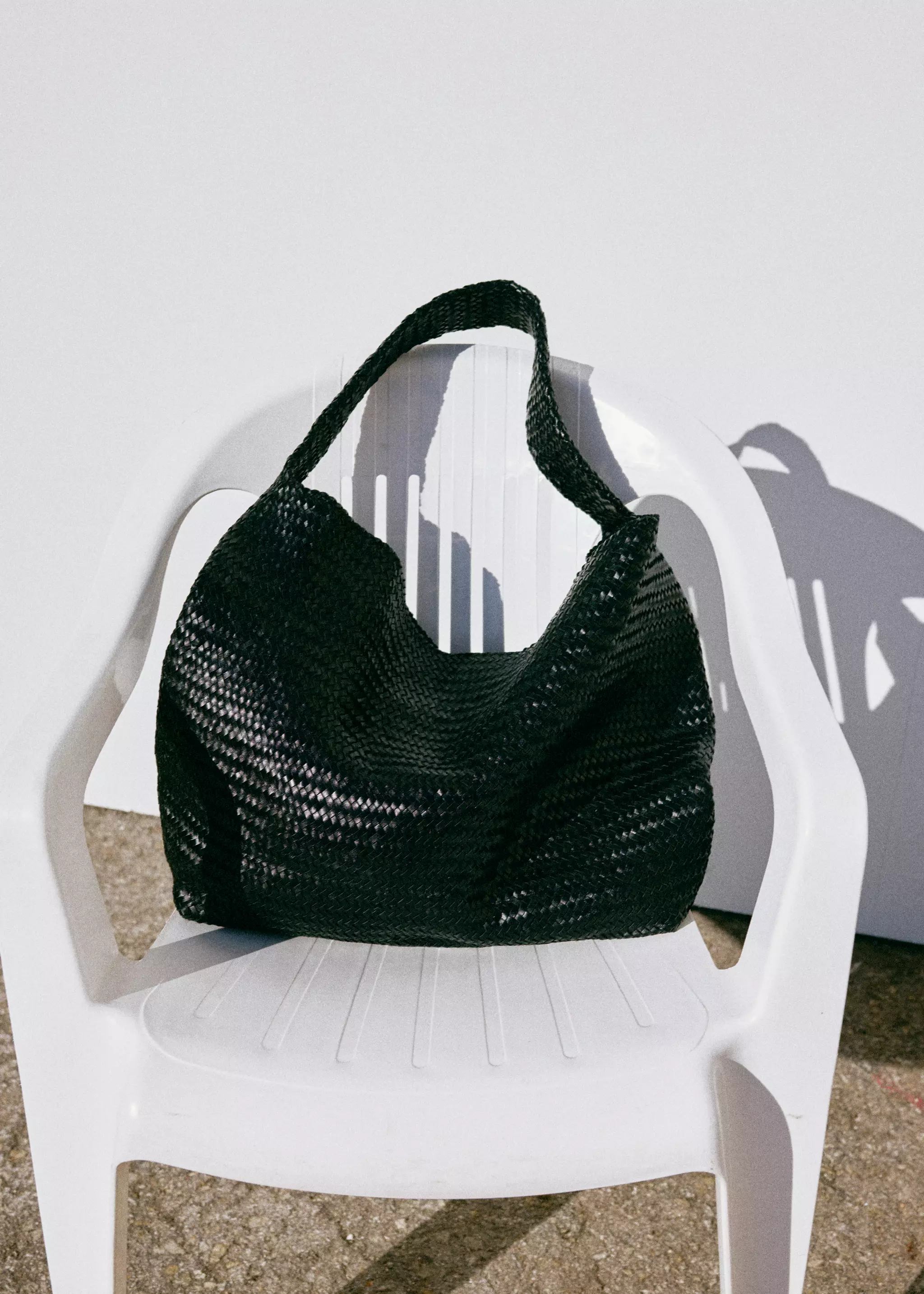 Large Braided Leather Bag - Women | Mango United Kingdom