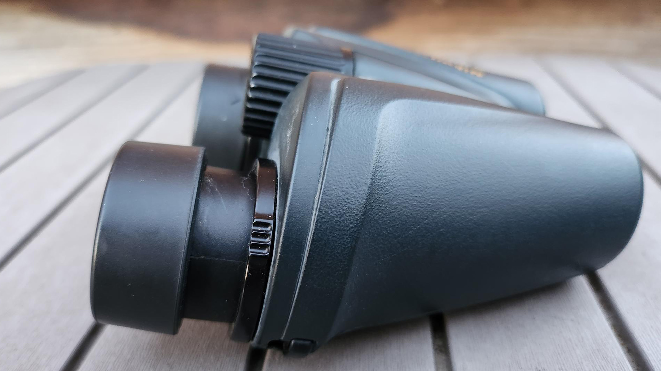 A photo of the eye relief on the Nikon Travelite EX 8x25 binoculars