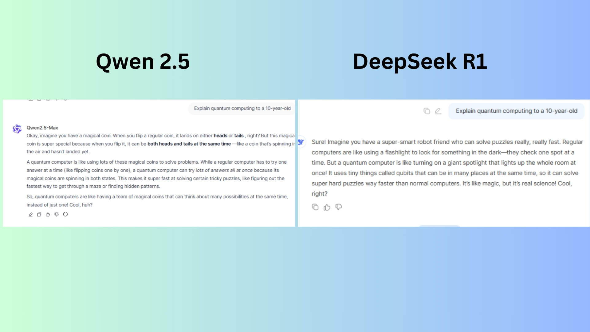 Qwen 2.5 vs DeepSeek screenshot