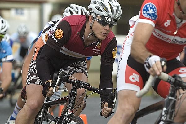 Joel Stewart (Brumby's Bakery-Canberra) corners in Euston during the 52 kilometre stage nine criterium.