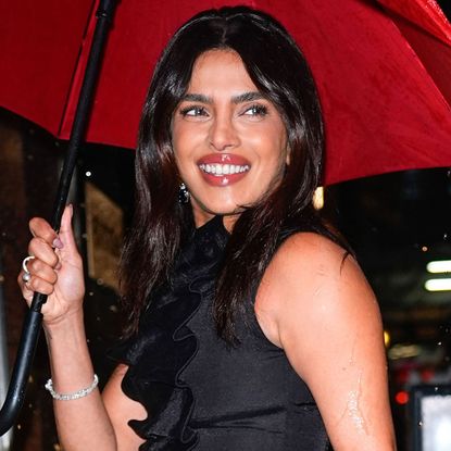 Priyanka Chopra attended the 'Cycle of Love' premiere in a textured little black dress and a Dior Bag