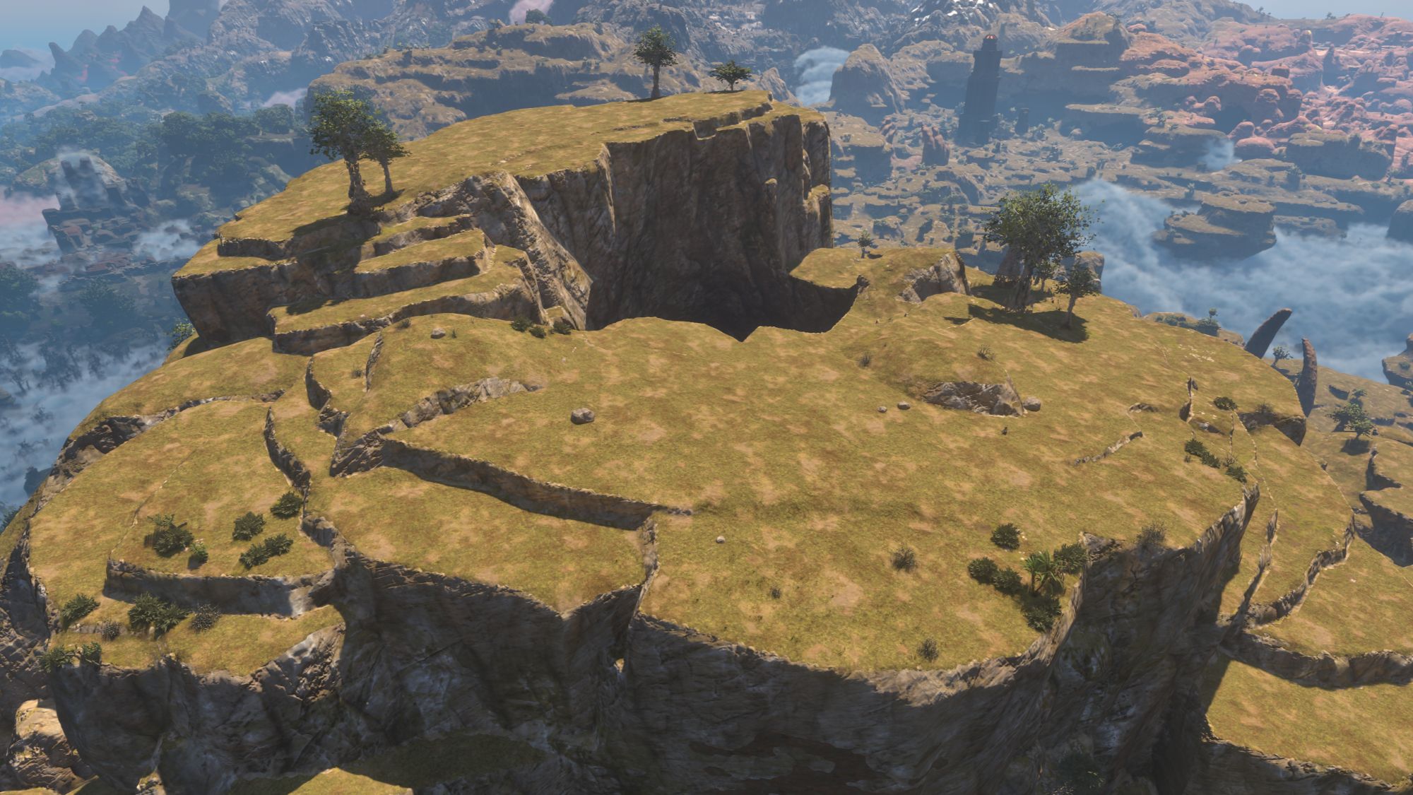 Enshrouded - Pillars of Creation base location on top of the northern pillar
