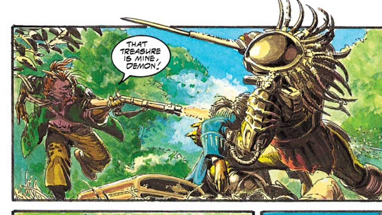 Bild aus dem Predator: 1718-Comic. Ein Mann schreit 