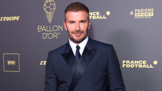 David Beckham in his suit at a premier