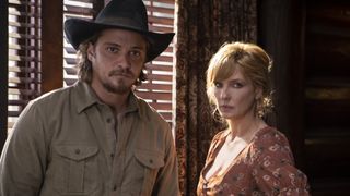 Luke Grimes and Kelly Reilly in Yellowstone