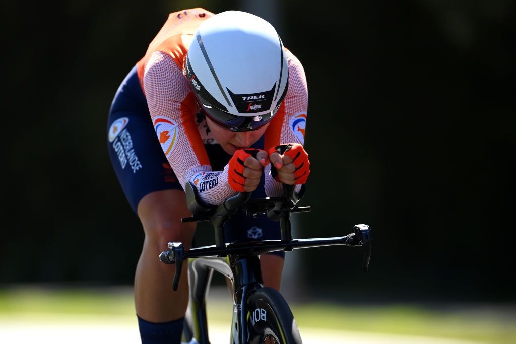 WOLLONGONG AUSTRALIA SEPTEMBER 18 Shirin Van Anrooij of The Netherlands sprints during the 95th UCI Road World Championships 2022 Women Individual Time Trial a 342km individual time trial race from Wollongong to Wollongong Wollongong2022 on September 18 2022 in Wollongong Australia Photo by Tim de WaeleGetty Images