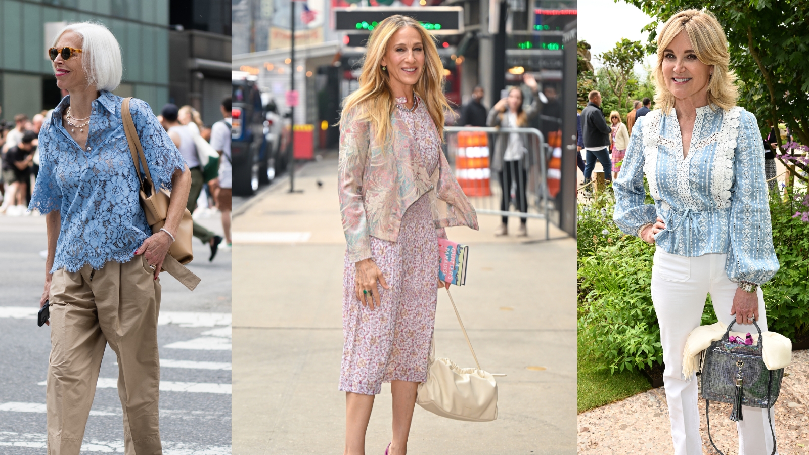 3 women wearing pretty clothes sarah jessica parker anthea turner