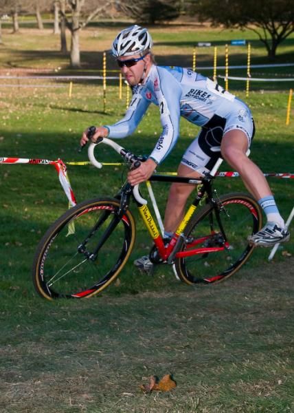 Shaun Adamson (Cycle-Smart) fights with an off-cambre corner.