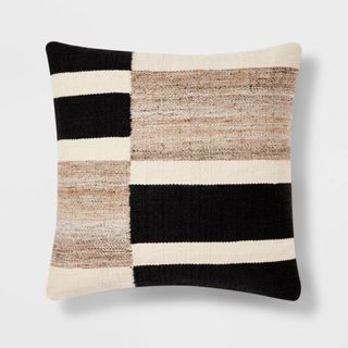 Oversized Blocked Woven Square Throw Pillow