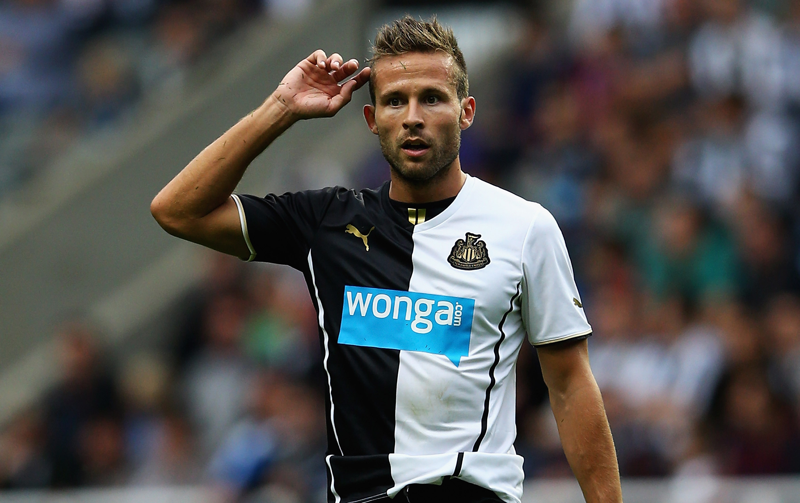 Yohan Cabaye of Newcastle United in action during a Pre Season Friendly between Newcastle United and Braga at St James' Park on August 10, 2013 in Newcastle, England.