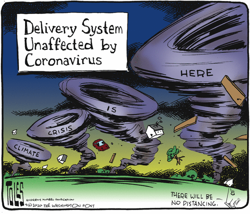 Editorial Cartoon U.S. climate change coronavirus