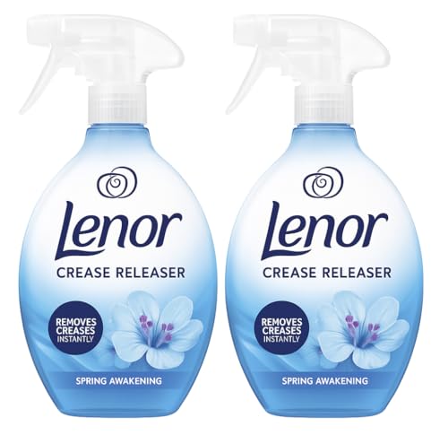 Lenor Crease Releaser Spring Awakening Twin Pack 2 X 500ml Epished Fabric for Removing Wrinkles and Freshening Clothes Linen + Upholstery Easy Iron Spray Long-Lasting Fresh Scent
