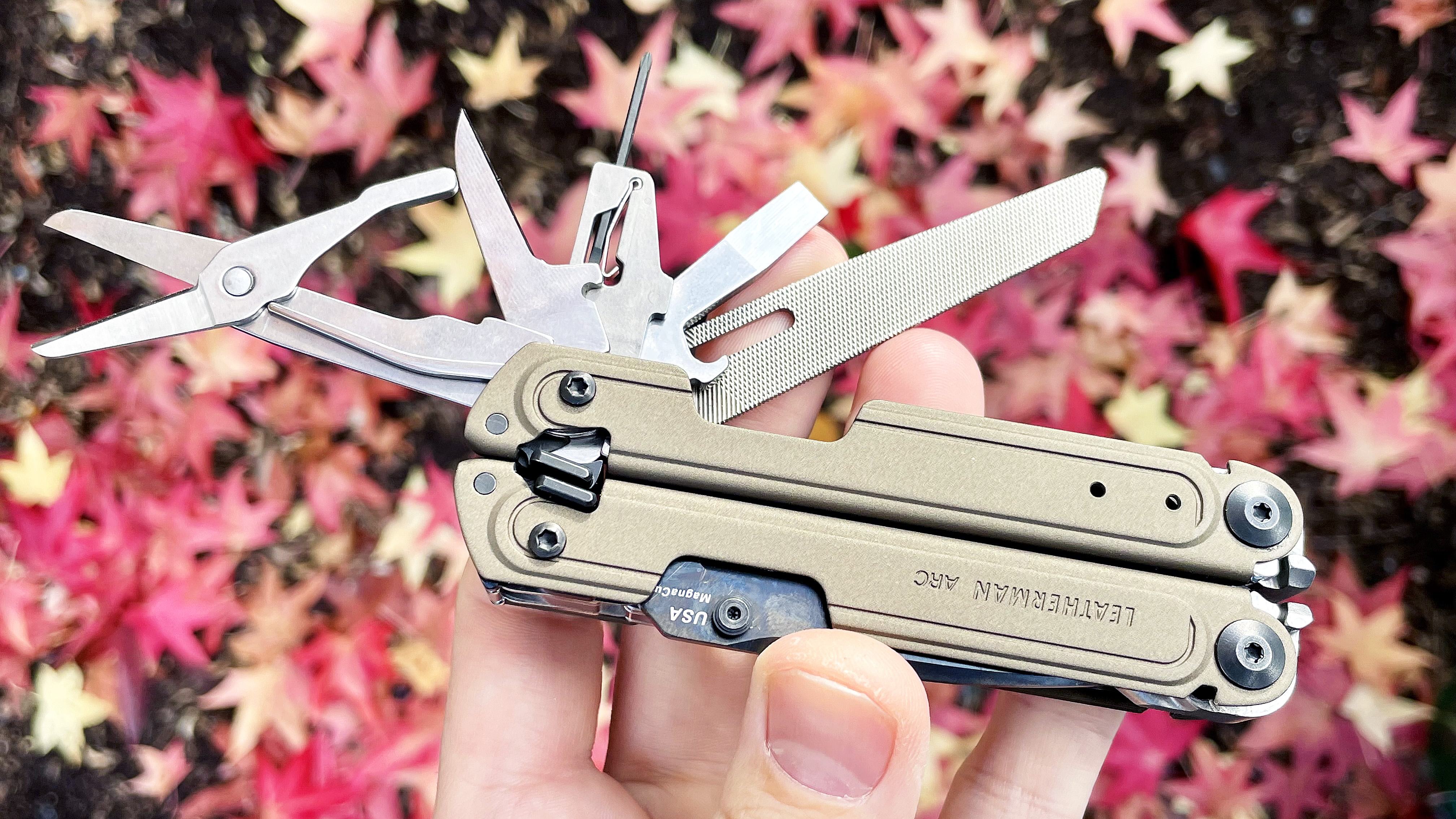 Close-up of the Leatherman Arc multi-tool