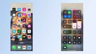 Control center on iPhone