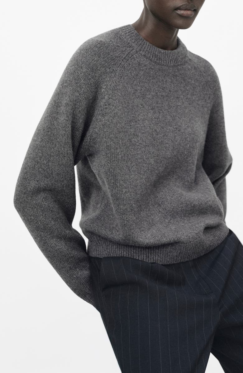 MANGO Crewneck Raglan Sleeve Sweater