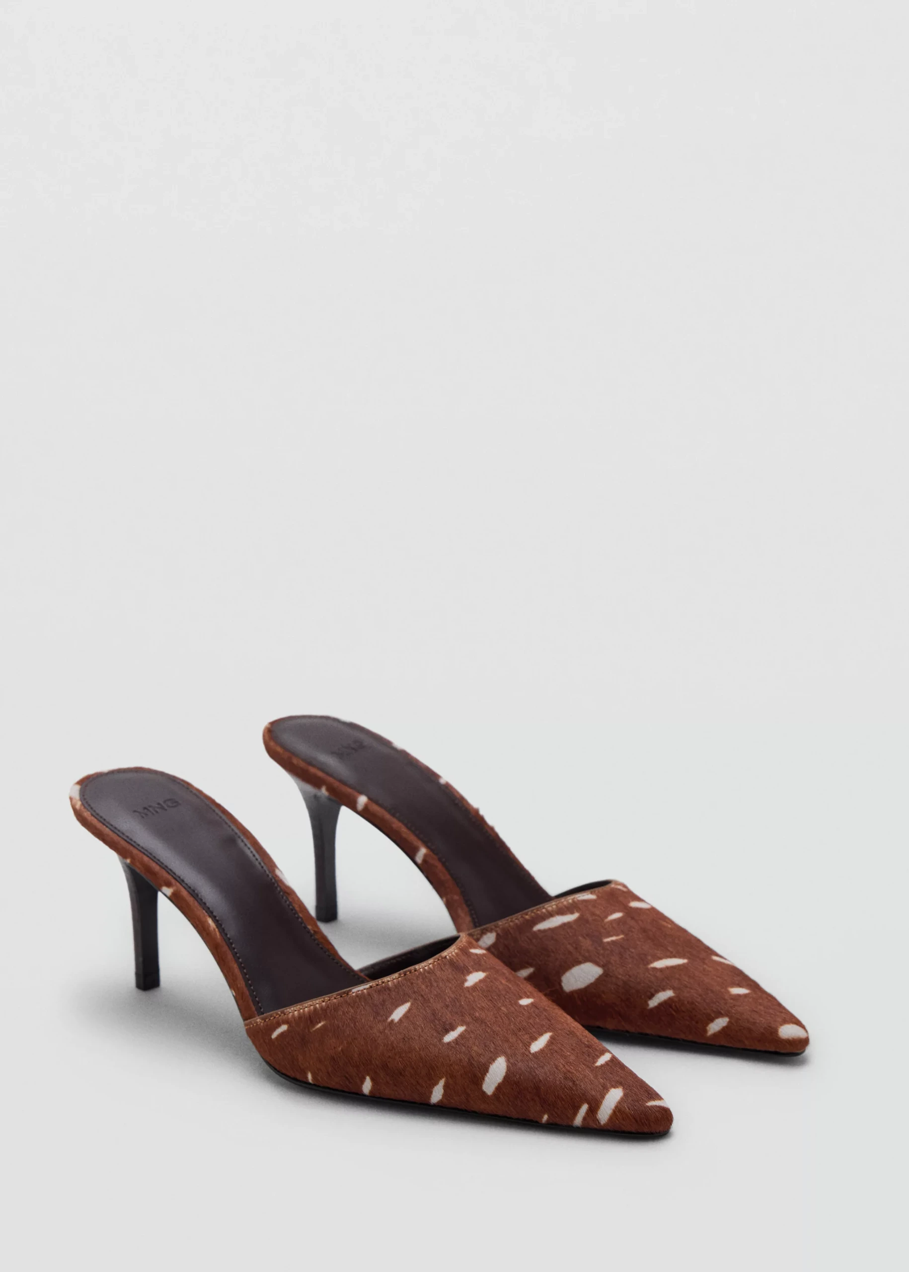 Bambi-Print Calf-Hair Heeled Shoe - Women | Mango United Kingdom