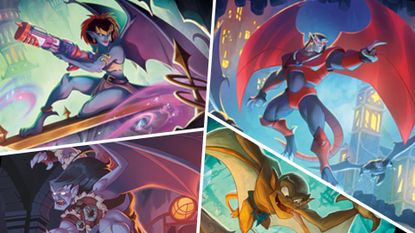 Disney Lorcana Gargoyles characters, divided by white lines