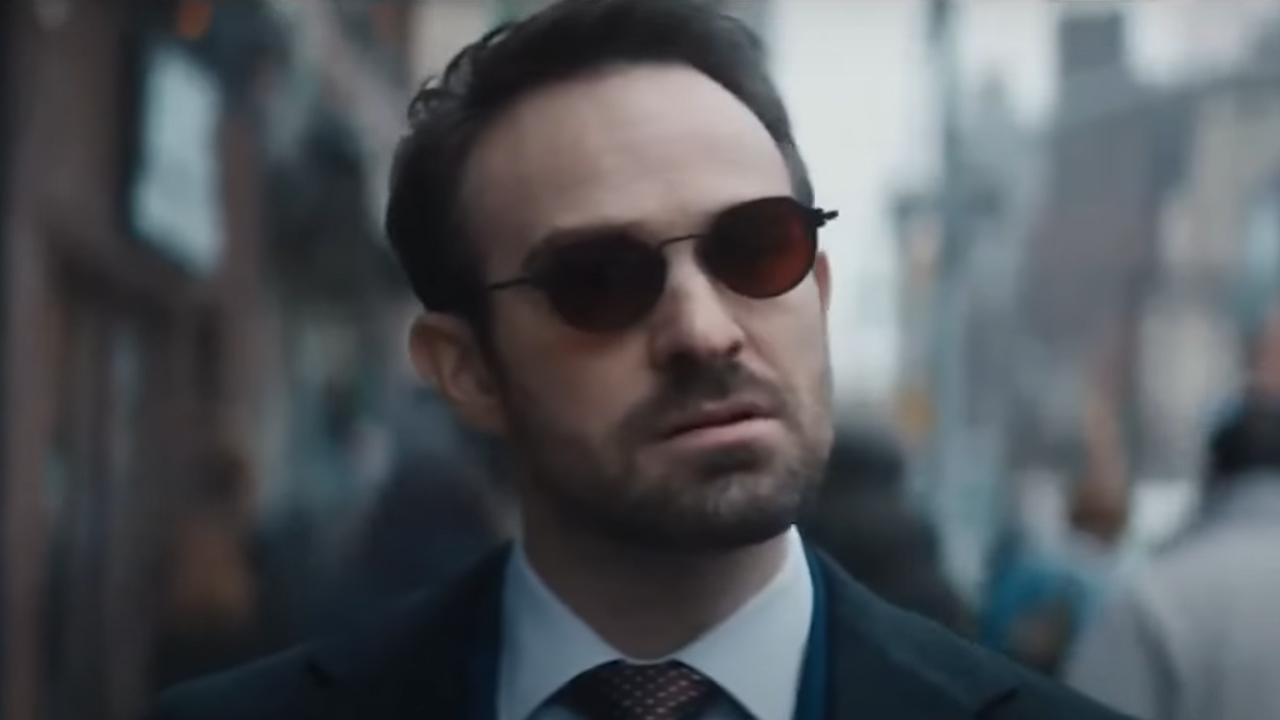 A screenshot of Matt Murdock standing in a street in Daredevil: Born Again