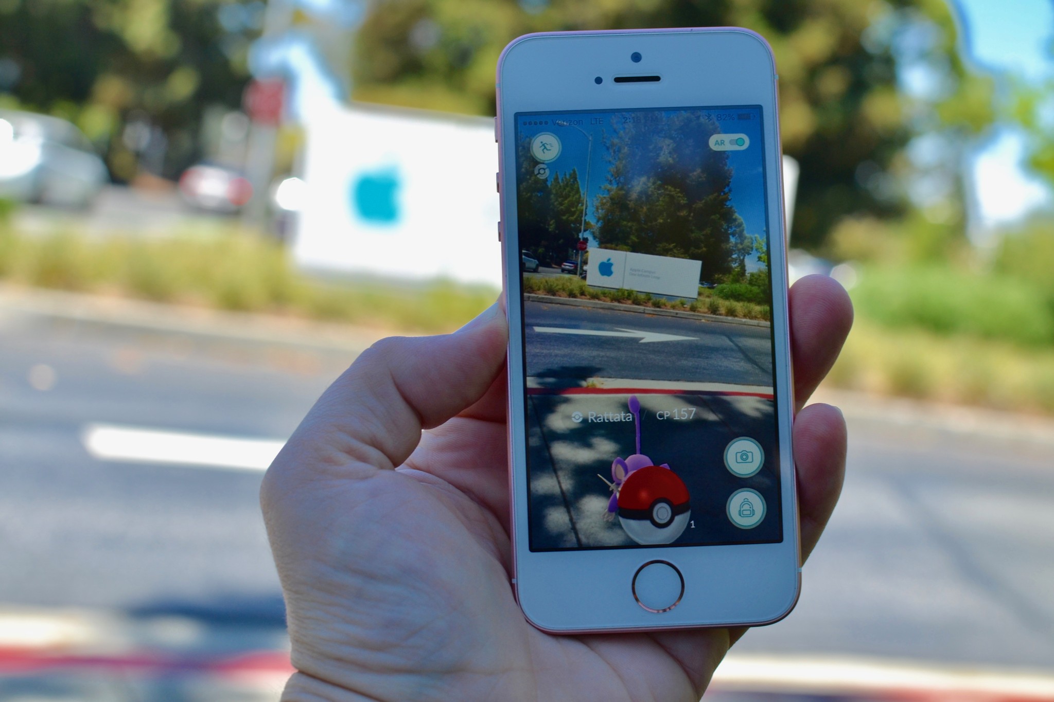 Playing Pokemon Go at Apple headquarters