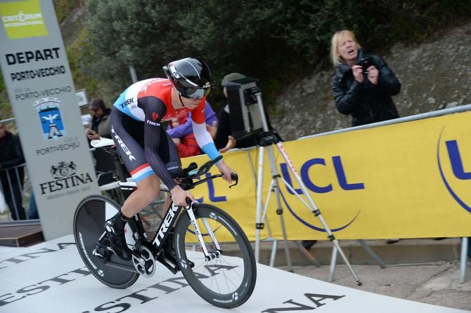 Luxembourg time trial champion Bob Jungels (Trek Factory Racing) rolls out of the start house
