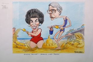A cartoon featuring Edwina Currie and John Major by cartoonist Richard Wilson