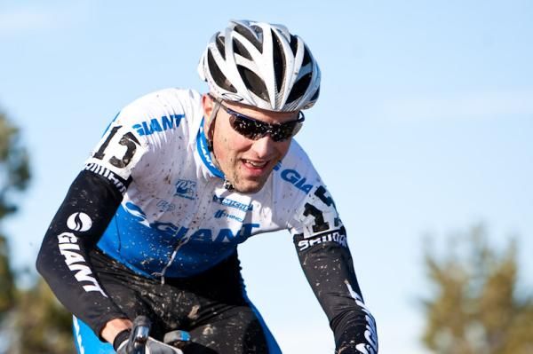 Carl Decker (Giant) enjoying the hard riding and sunny weather.
