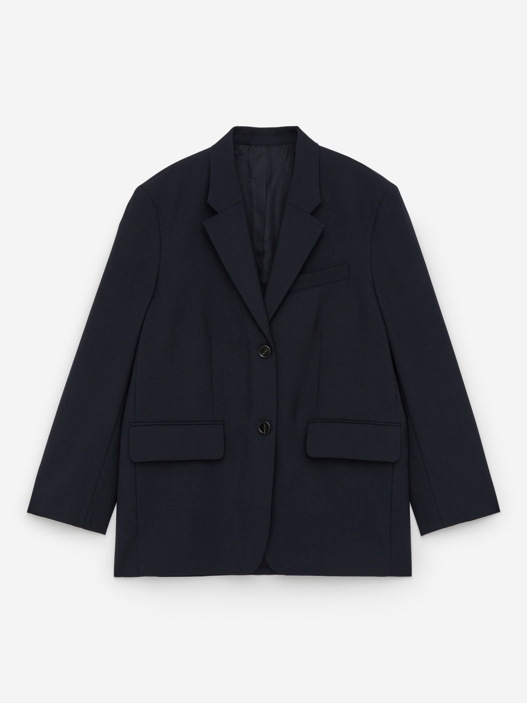 Oversized Wool Blazer &ndash; Dark Blue &ndash; Women &ndash; Arket Gb
